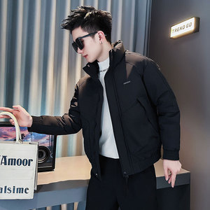 F209-P138 控178 社会小伙立领棉衣外套潮流修身棉服男 黑1图片