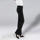 加绒春秋冬免烫 女高腰垂感黑色上班工作显瘦正装 职业直筒西装 裤