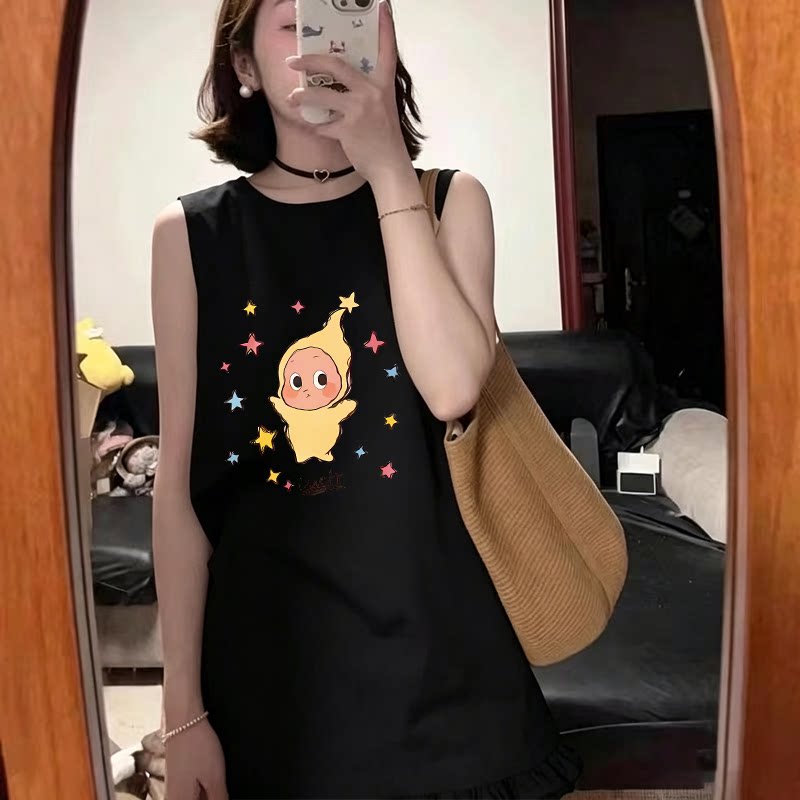 纯棉无袖背心春夏季T恤宽松坎肩背心吊带