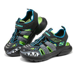 Skechers夏季男童轻盈耐磨透气包头魔术贴溯溪凉鞋402284L