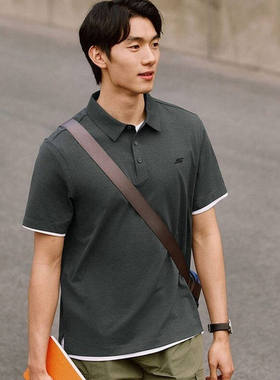 Skechers斯凯奇夏季男士吸湿速干简约百搭短袖POLO衫P226M183