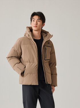 Skechers斯凯奇2025男士秋冬防泼水宽松梭织短款羽绒外套P425M034