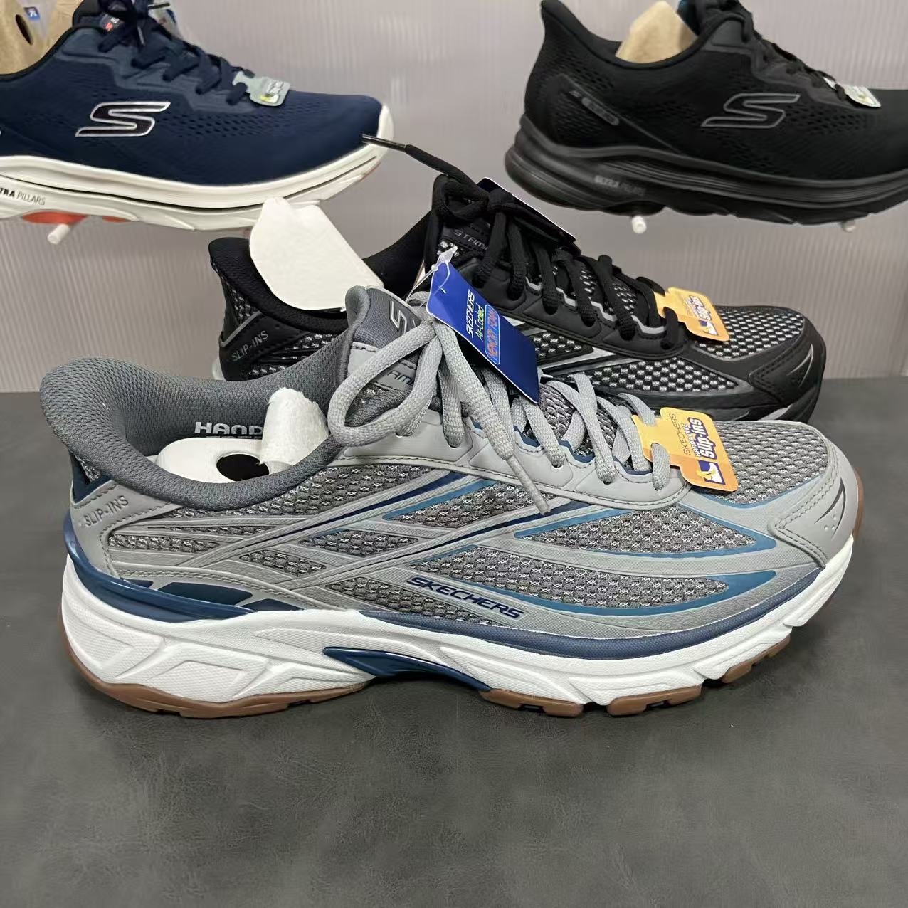 Skechers斯凯奇25夏季新款男鞋舒适柔软透气休闲耐磨老爹鞋233152