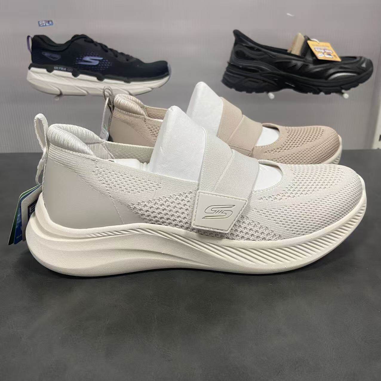 Skechers斯凯奇女士夏软底透气纯色百搭通勤休闲浅口单鞋117732