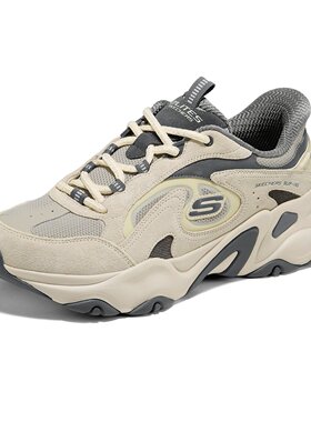 Skechers斯凯奇2025秋季男士厚底时尚潮流绑带休闲运动鞋232417
