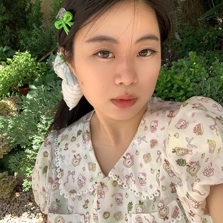 nini自制双层天丝kitty睡衣/家居服套装