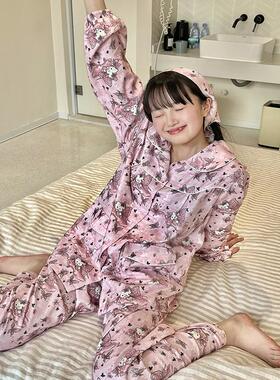 nini自制Kitty睡衣女春款纯棉长袖韩版可爱卡通家居服套装可外穿