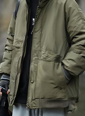 Rural man日系潮牌羊羔绒立领棉服男冬季情侣宽松保暖工装棉外套