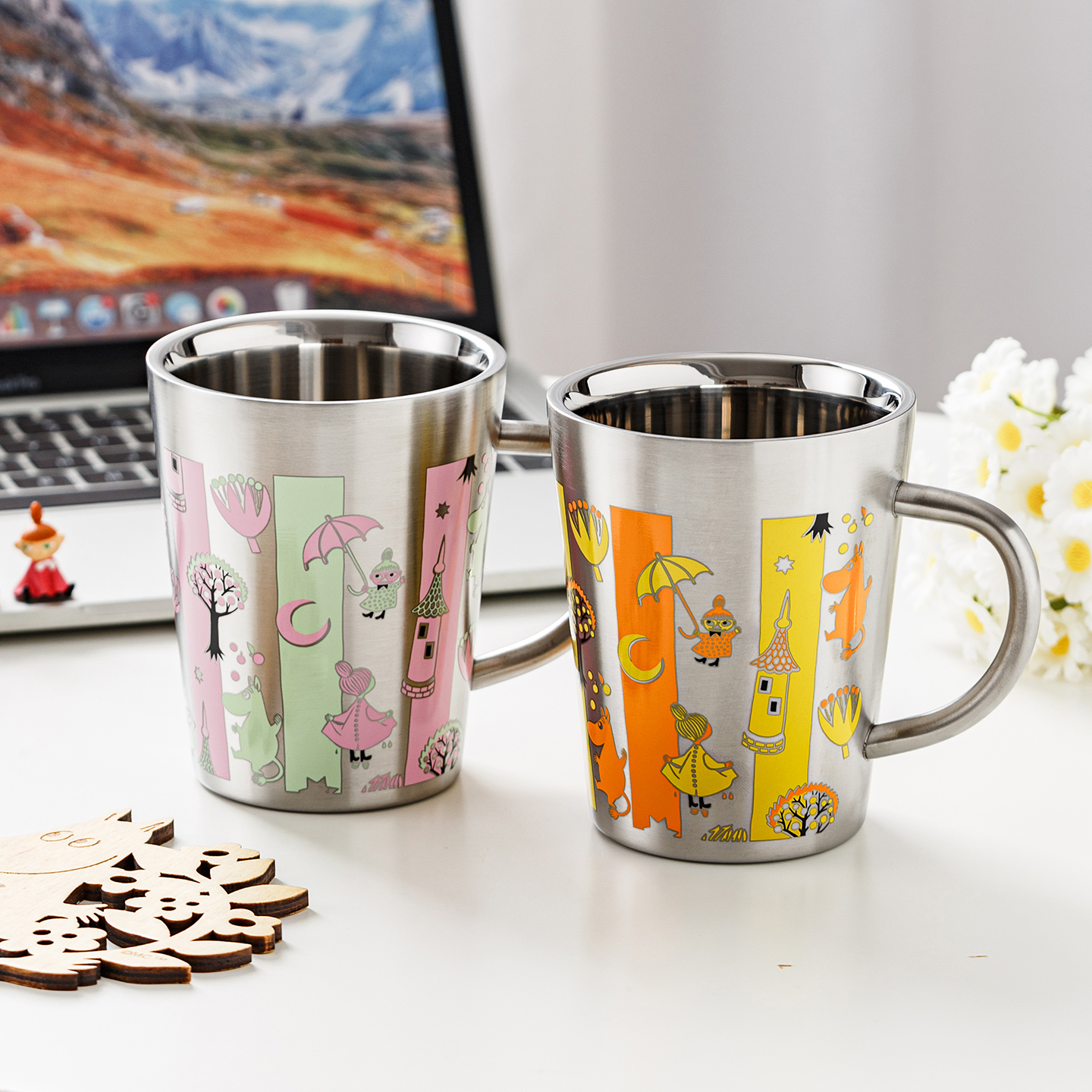 姆明Moomin不锈钢双层马克杯