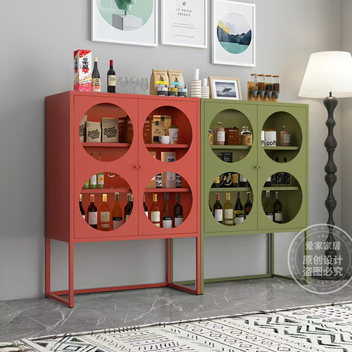 红酒杯架酒柜轻奢铁艺餐边柜加厚