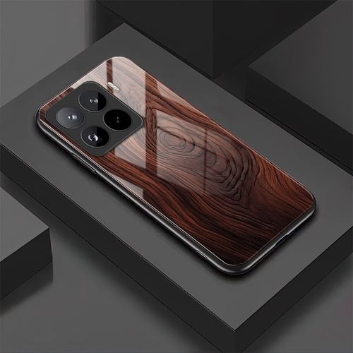 个性木纹小米15Pro手机壳简约个性散热全包精孔耐脏钢化玻璃时尚