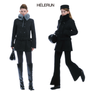 HELERUN 100毛双排扣毛呢外套秋冬老钱风大衣女 柏林少女