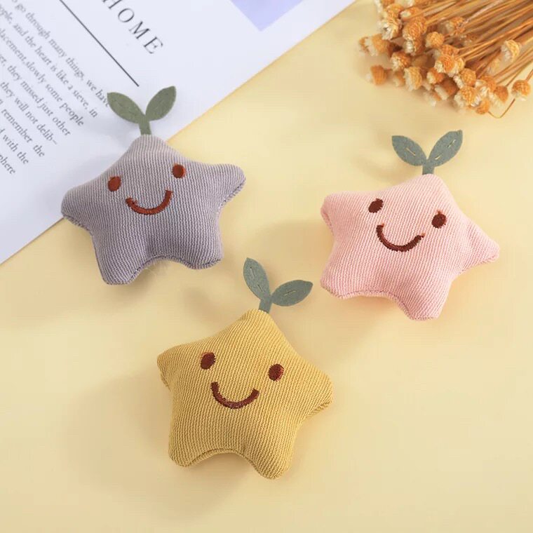 长草五角星星毛绒配件diydiy手工鞋袜小公仔立体卡通发饰帽子材料