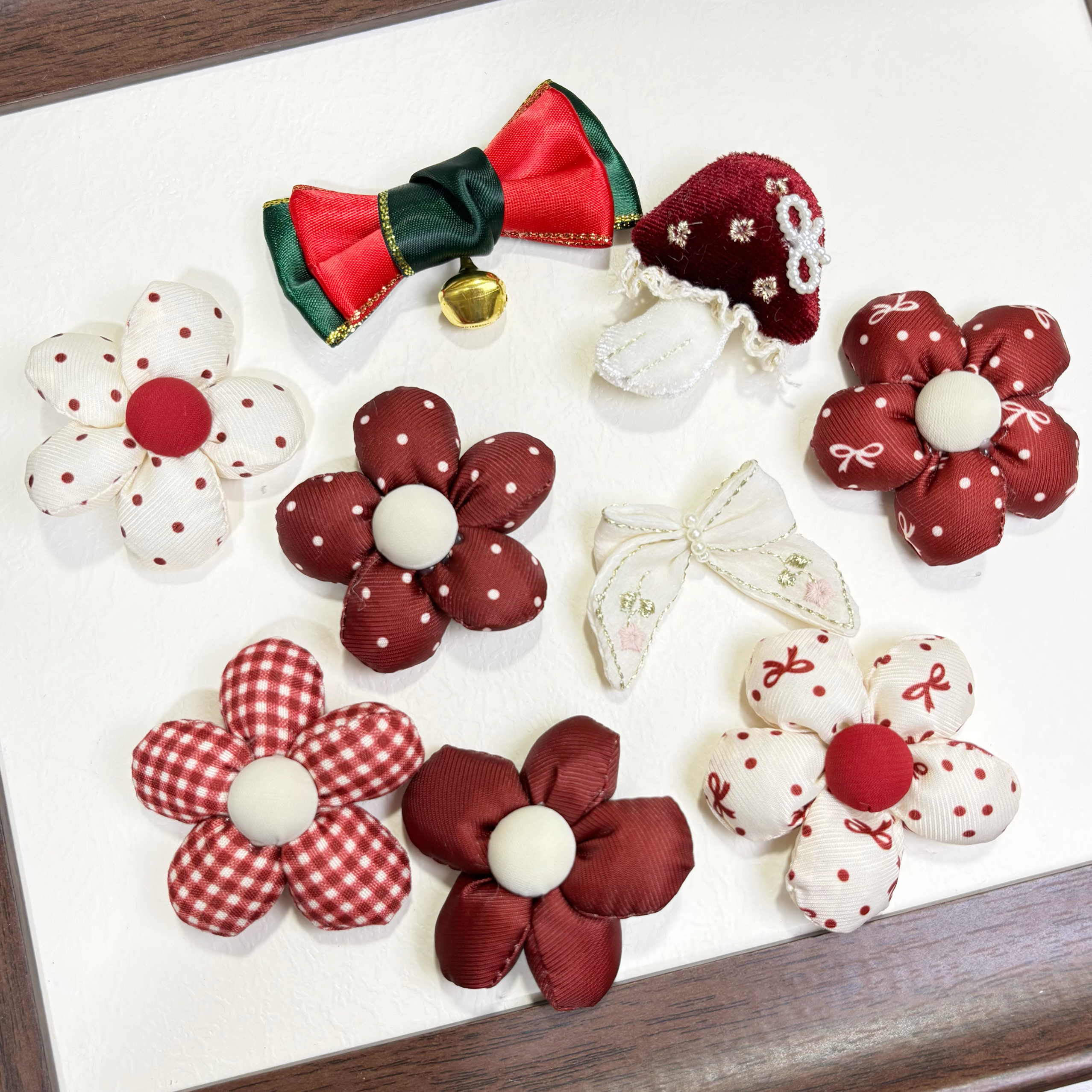 手工diy可爱花朵花花辅料配件胸针蝴蝶结蘑菇别针鞋袜衣服帽配饰