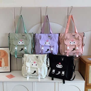 帆布包女2026大学生手提托特包百搭大容量上课包休闲简约单肩包