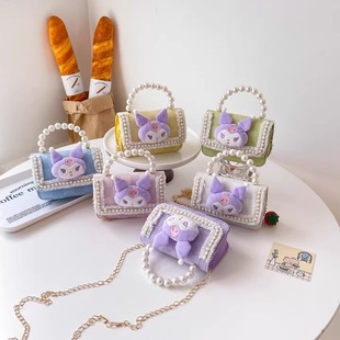 儿童可爱斜挎包珍珠女童小包2026新款小女孩酷洛米定型小包手提包