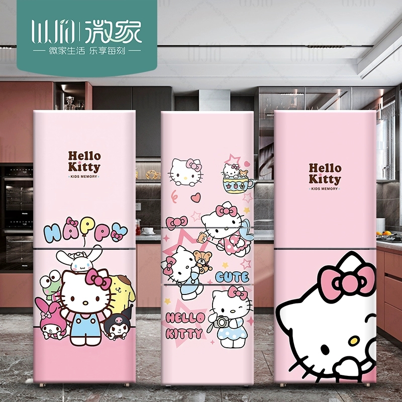三丽鸥可爱冰箱贴纸衣柜门整张贴画翻新贴创意装饰空调柜机防水