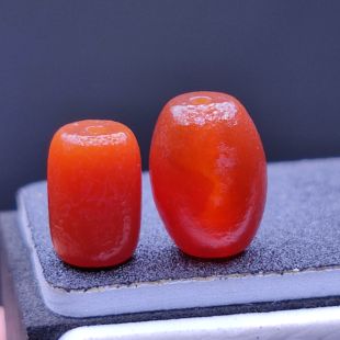 天然红玛瑙米珠桶珠藏式老气风化玛瑙散珠文玩配饰