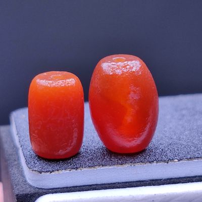 天然红玛瑙米珠桶珠藏式老气风化玛瑙散珠文玩配饰