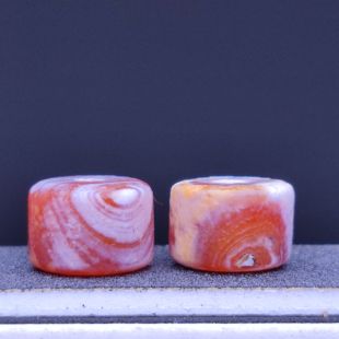 天然老玛瑙钙化回流老玛瑙鸡骨白散珠隔珠垫片隔片diy.文玩大孔道