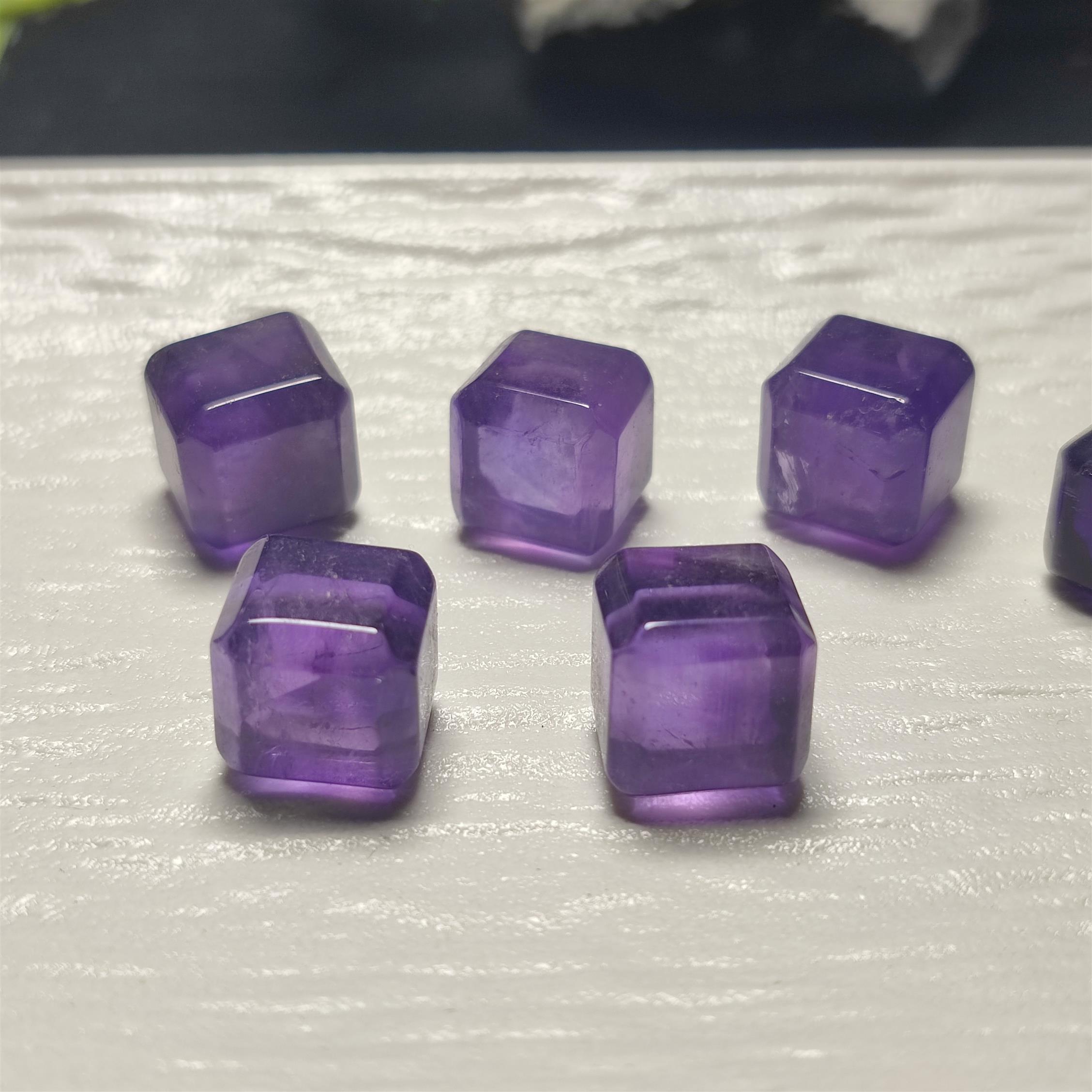 天然巴西紫水晶方糖散珠手串女士diy手工手链多宝九紫离火隔珠配