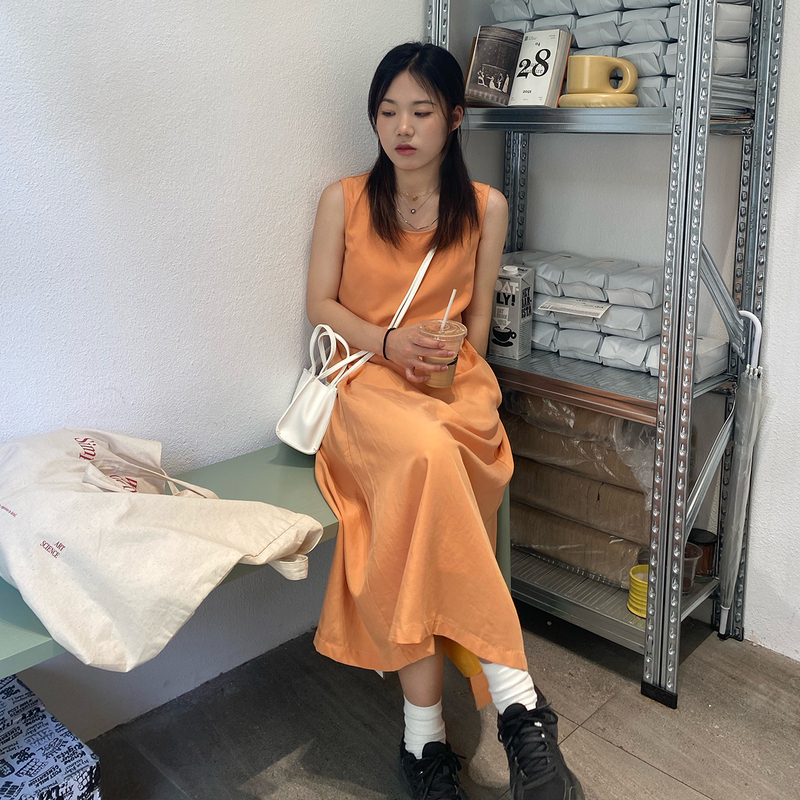 Real shot real price French gentle wind small gas vest dress women's summer