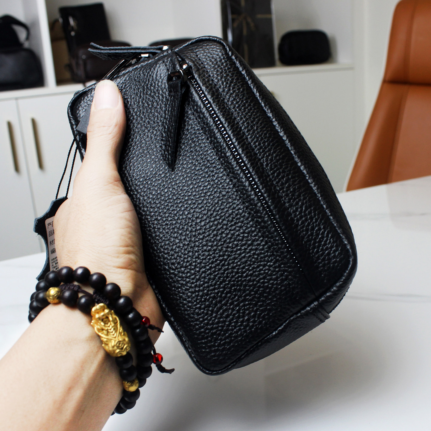 男士真皮手机包头层牛皮拉链零钱包复古简约挂腰包穿皮带钥匙小包