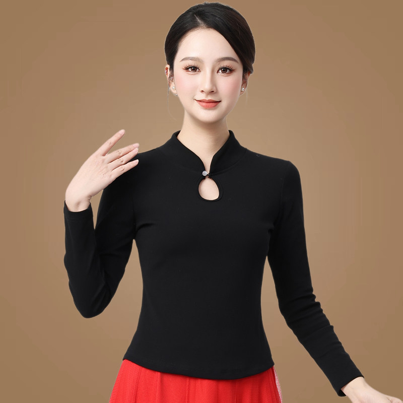 古典民族风新款上衣2025年盘扣立领国风舞蹈衣服广场舞演出服装女,运动/瑜伽/健身/球迷用品,广场舞上装,淘宝优惠券,粉丝福利购,淘宝优惠卷