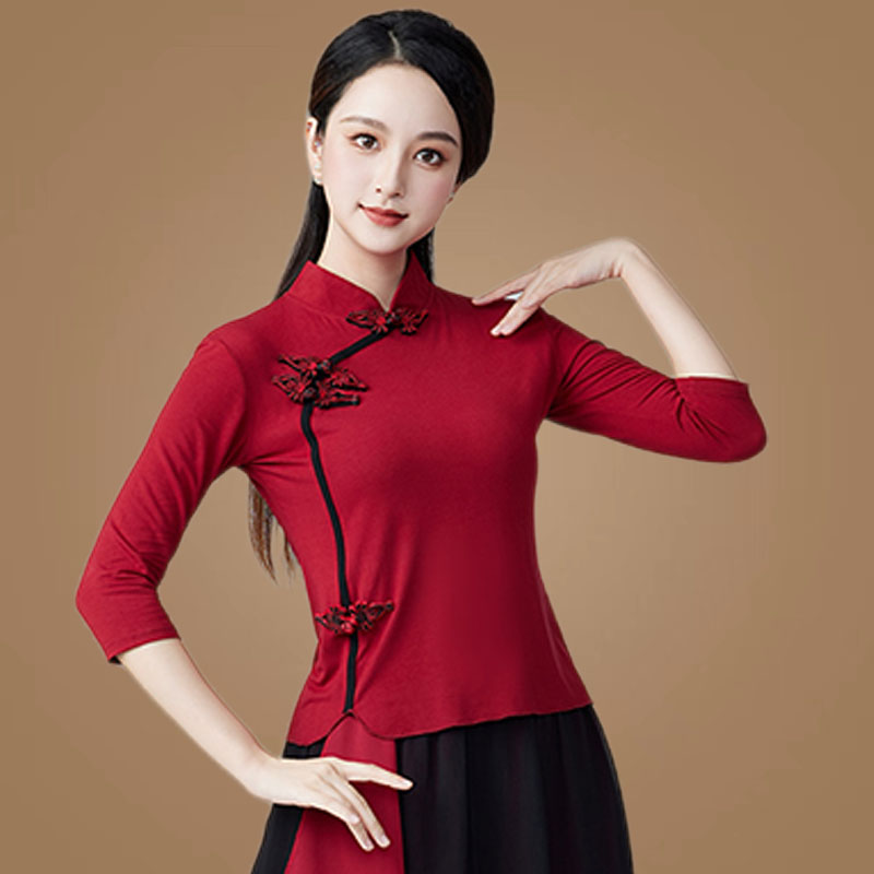 广场舞服装新款上衣莫代尔