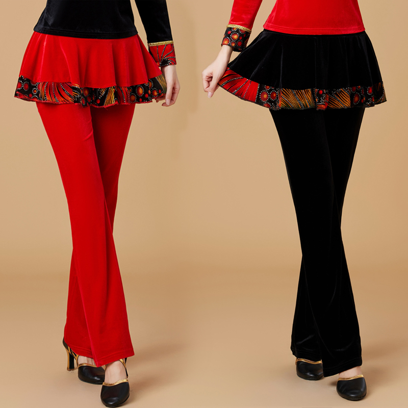 广场舞裤子新款裤裙拉丁舞长裤