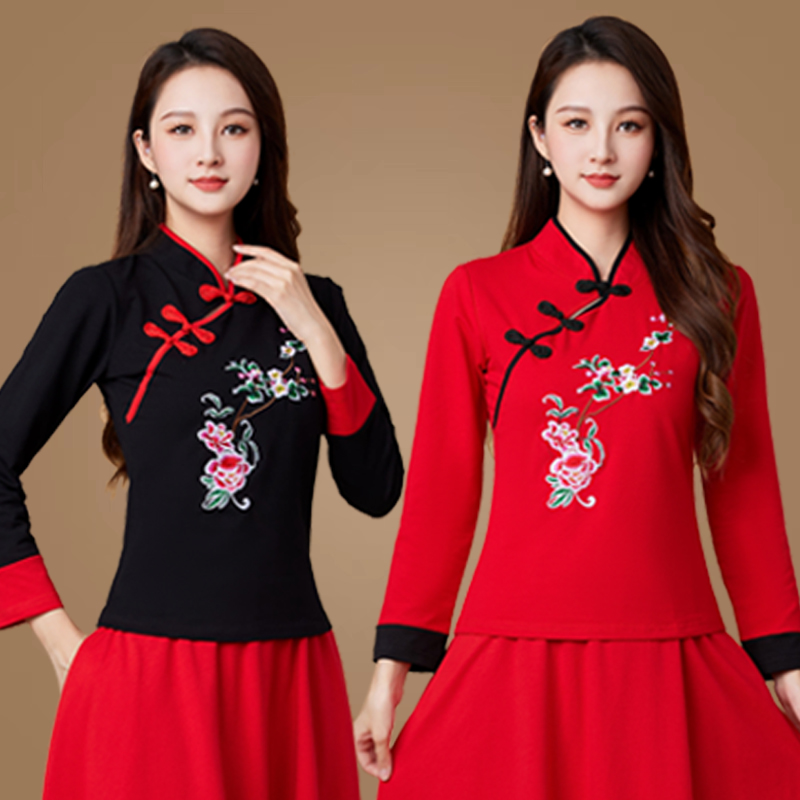 民族风舞蹈上衣女古典广场舞