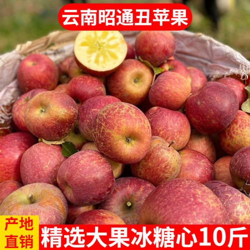 云南昭通丑苹果冰糖心水果整箱包邮现摘当季新鲜脆甜红富士非洛川
