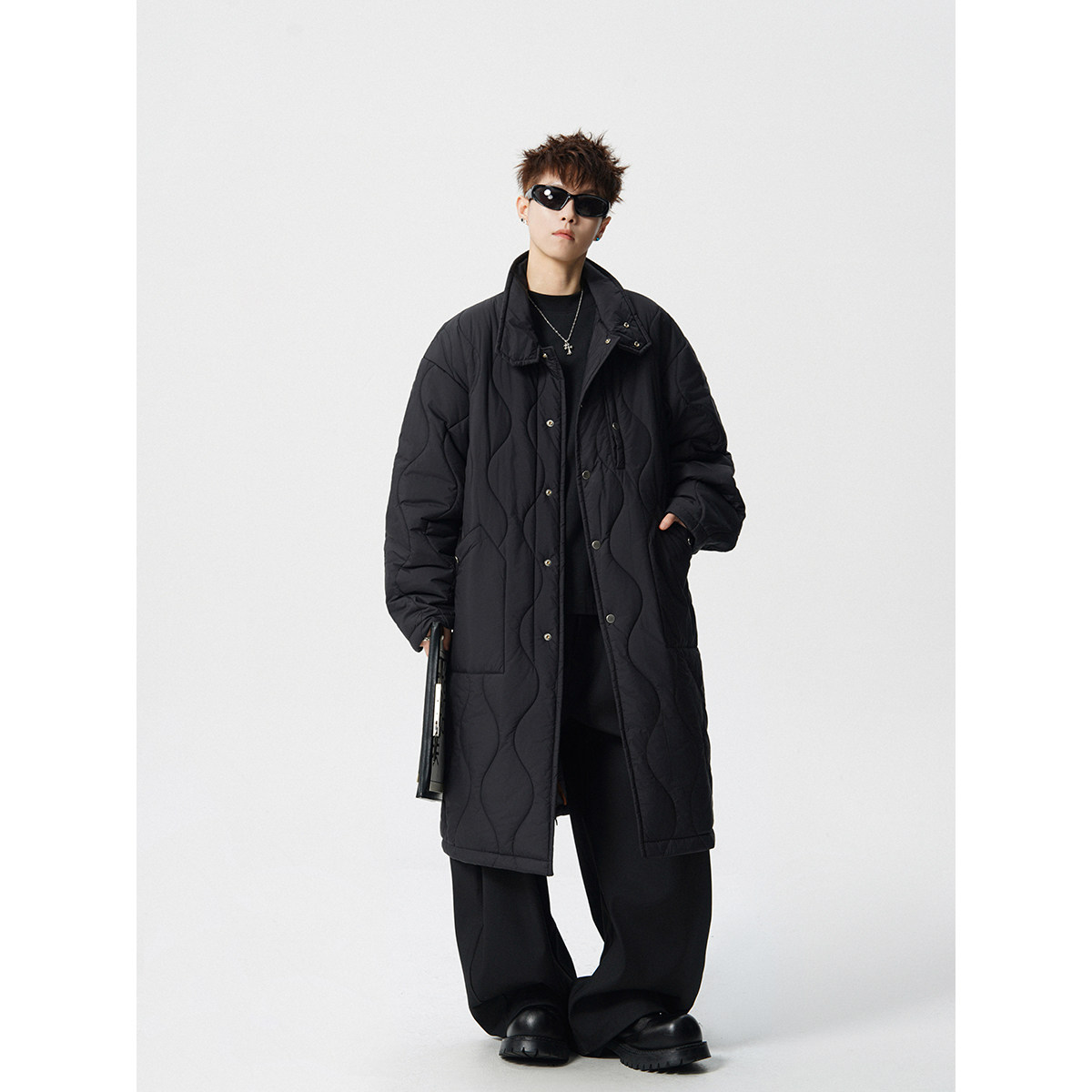 时尚经典葫芦格立领棉衣男中长款加厚保暖防寒多口袋大码棉服外套,男装,棉衣,淘宝优惠券,粉丝福利购,淘宝优惠卷