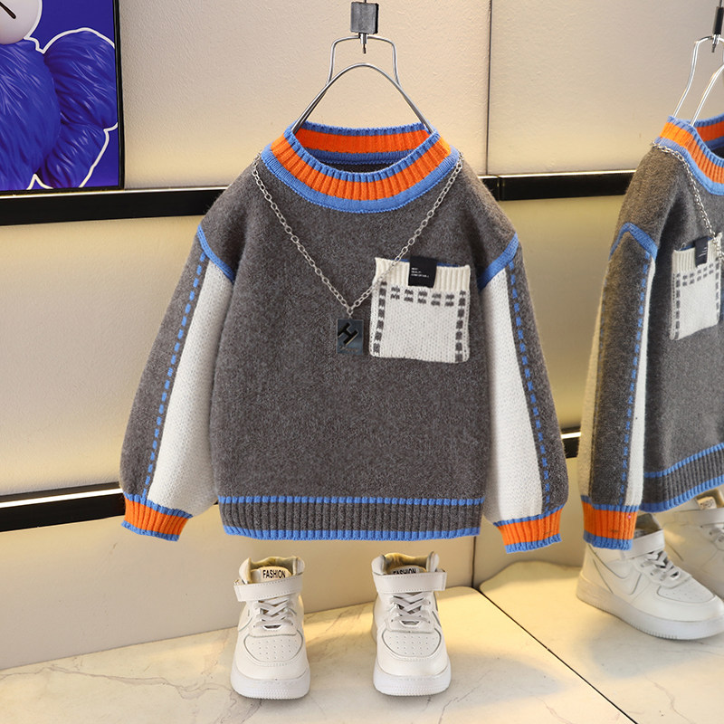 儿童毛衣男童冬装2025新款洋气加绒加厚男孩针织衫冬季毛线衣潮帅,童装/婴儿装/亲子装,毛衣/针织衫,淘宝优惠券,粉丝福利购,淘宝优惠卷