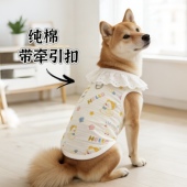狗狗纯棉衣服春夏季 中小型犬透气防掉毛背心柴犬柯基可牵引凉凉衣
