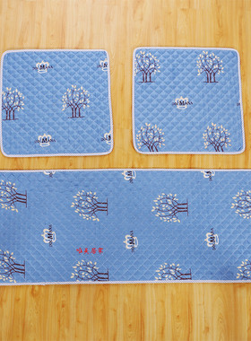 水洗棉春夏车座垫汽车座垫汽车坐垫布艺四季垫通用田园四季三件套