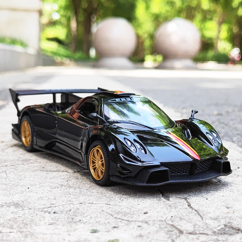 正版1:32帕加尼zonda 风之子原厂声光回力合金小汽车模型摆件收藏
