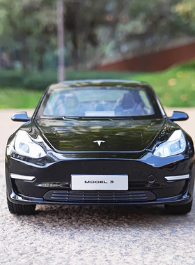 1:24特斯拉Mdoel3声光回力儿童金属玩具仿真合金汽车模型摆件收藏