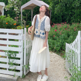 【已出大货】【主推款】两件套马甲连衣裙夏中长款B18-P145-K208，女装连衣裙，浙宝176（原073）