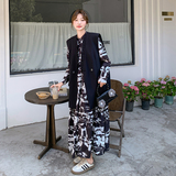 【数据好】韩系西装马甲水墨画连衣裙两件套套装裙8813-P160-K238，女装连衣裙，浙宝176（原073）