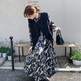 【数据好】新中式西装马甲水墨画连衣裙两件套8815-P170-K255，女装连衣裙，浙宝176（原073）