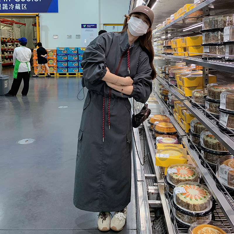 灰色休闲运动搭配一整套女2025早春新款设计感时尚夹克工装半身裙，女装套装/套裙，浙宝176（原073）