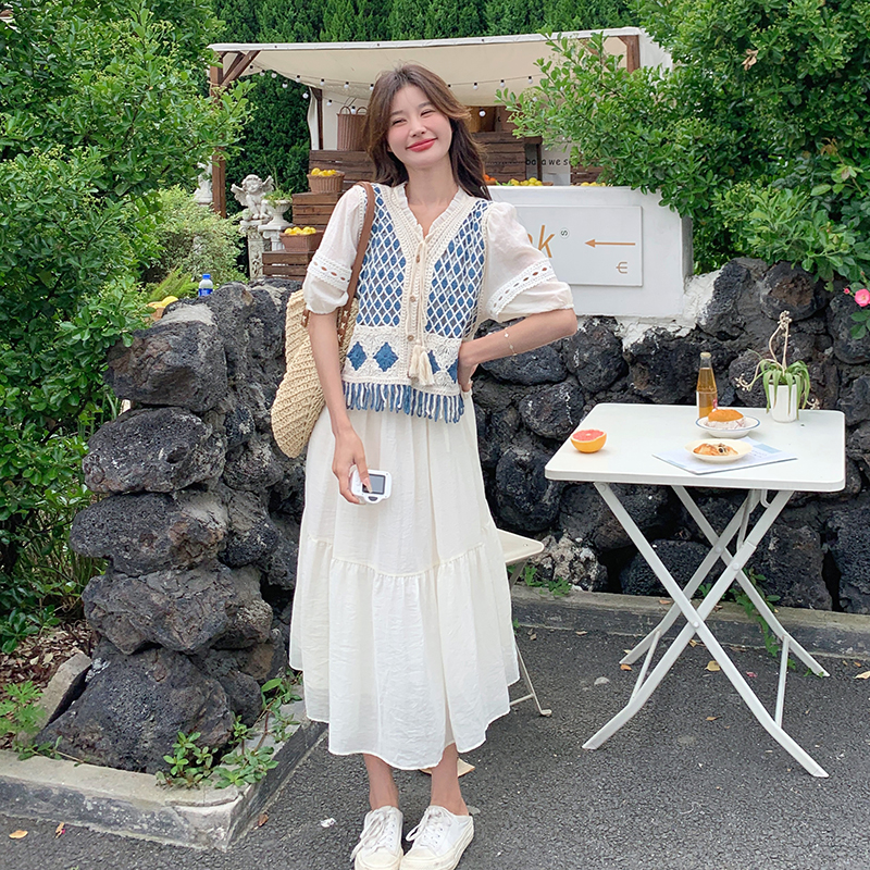 【已出大货】【主推款】两件套马甲连衣裙夏中长款B18-P145-K208，女装连衣裙，浙宝176（原073）