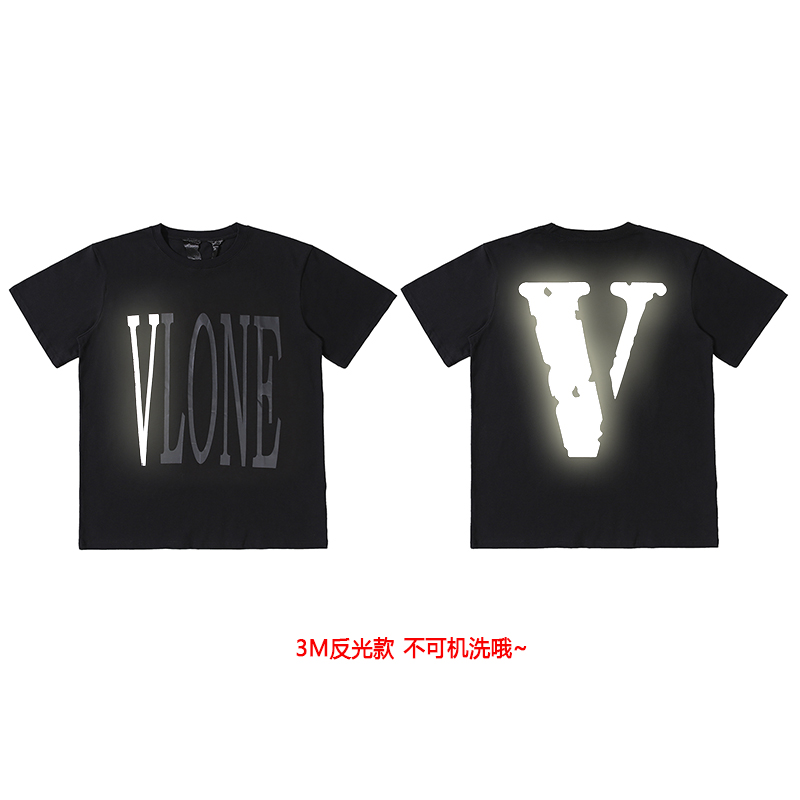 thumbnail for VLONE FOG summer loose T-shirt American high street style couple European and American co-branded limited big V short sleeve men's and women's ins