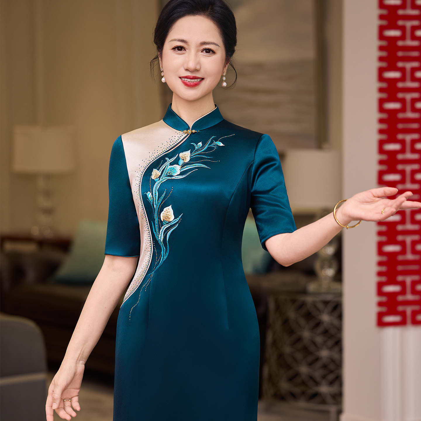 喜婆婆婚宴礼服喜妈妈婚宴旗袍