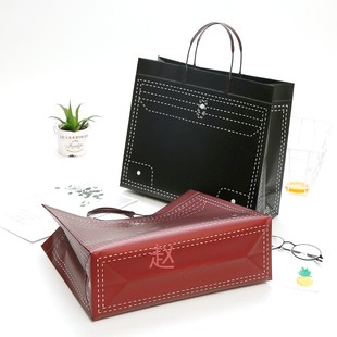 手提袋pvc塑料免税店高档手提袋礼品袋服装店装衣服袋子定制LOGO