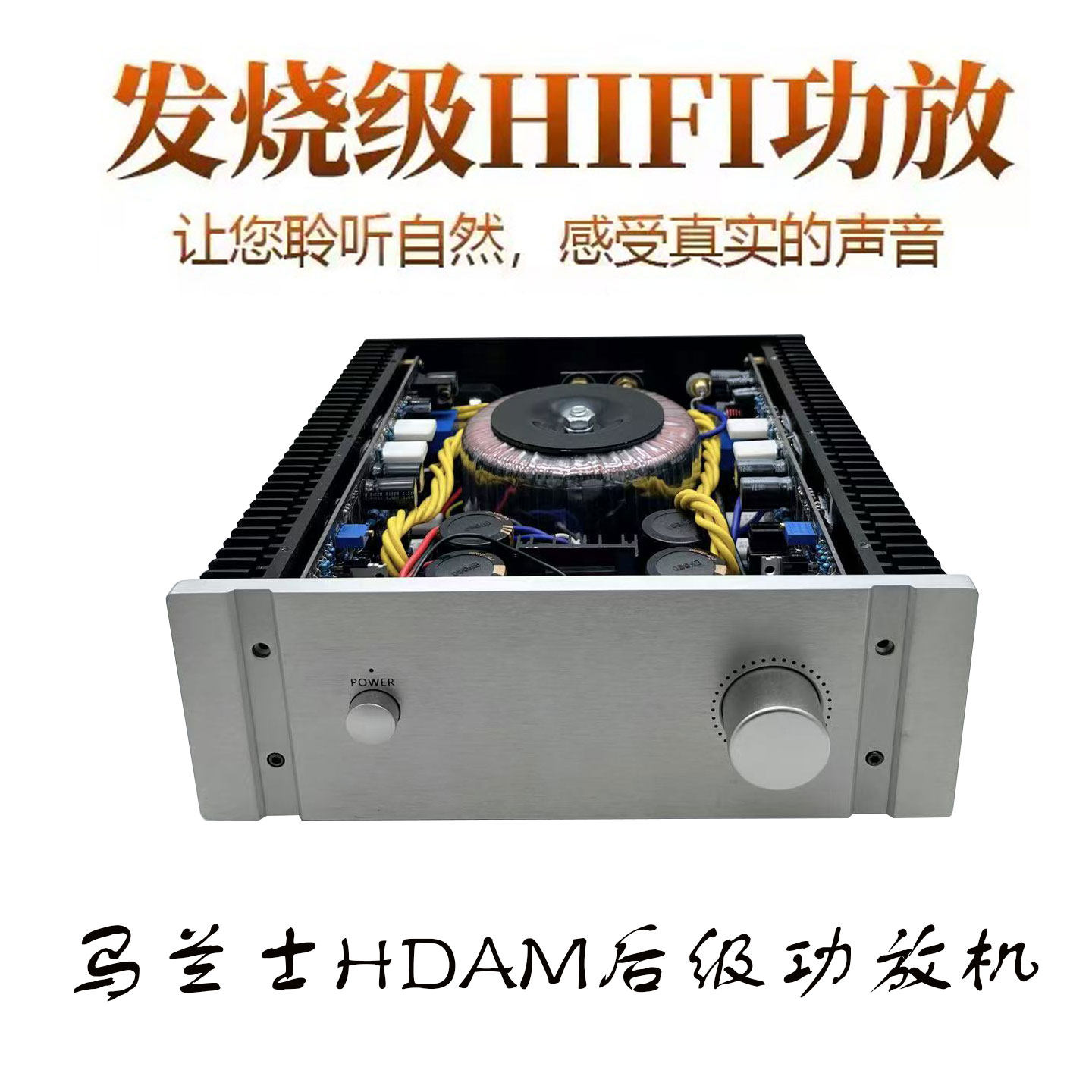 瑞凯盈音响发烧级HiFi高保真后级功放机甲乙类2.0纯后级功放机