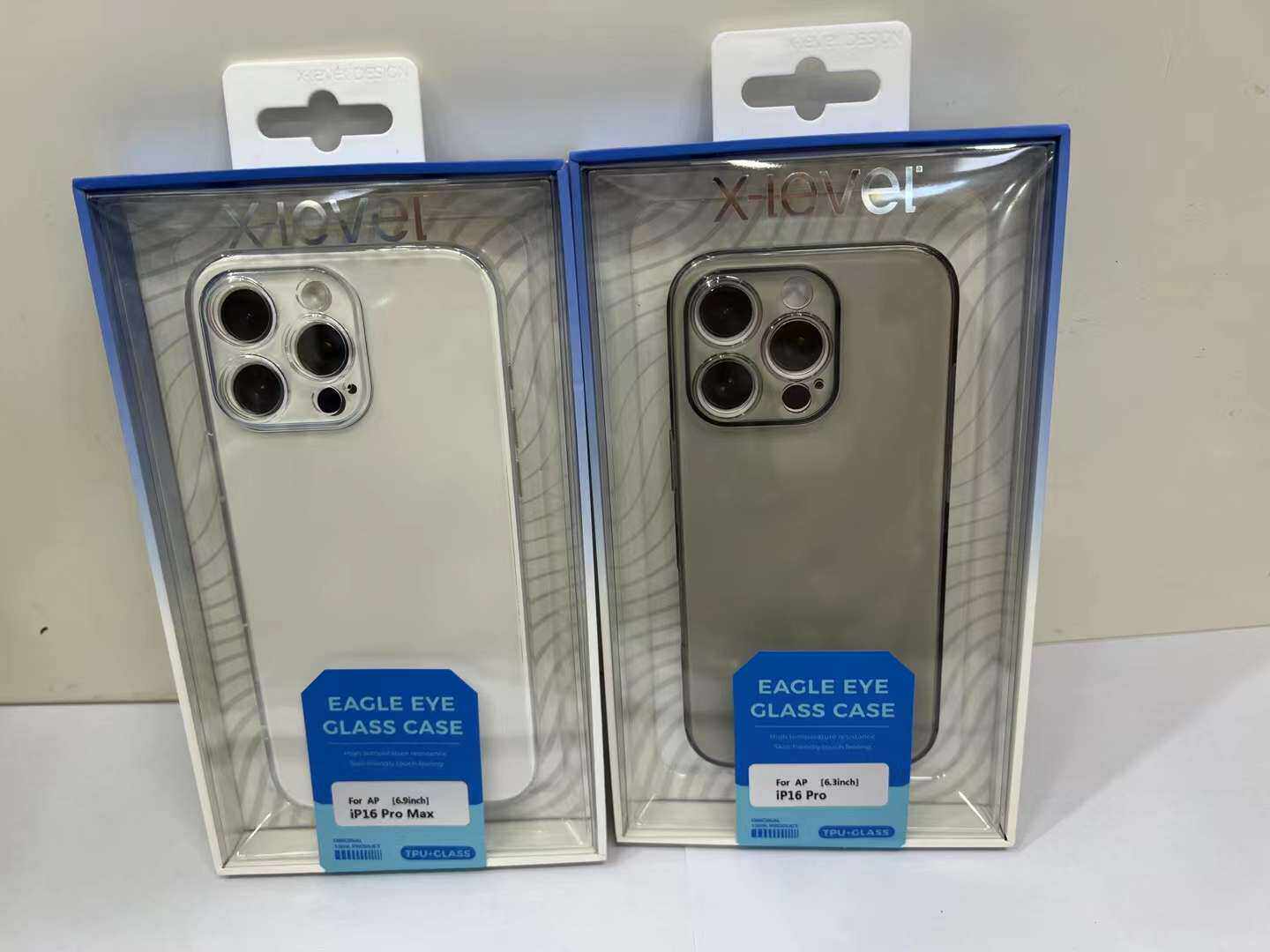 X-level鹰眼钢化玻璃适用苹果16promax全包保护套iphone16pro磨砂半透明手机壳