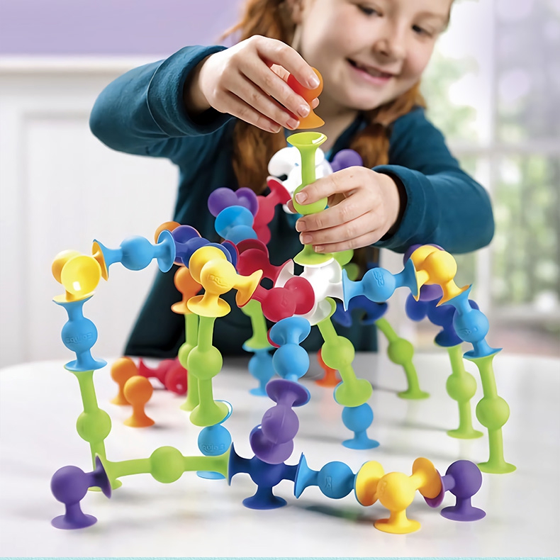 智库Fat brain早教益智拼插软胶积木3-6岁创意吸吸乐扭扭乐组合