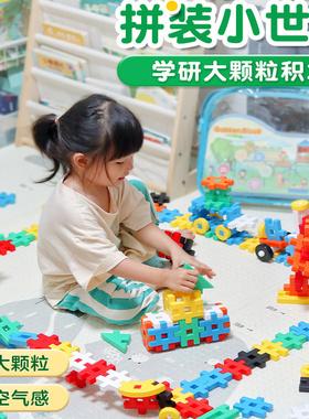 学研儿童益智软积木拼插启蒙拼装积木大颗粒宝宝小鸡球球玩具男孩